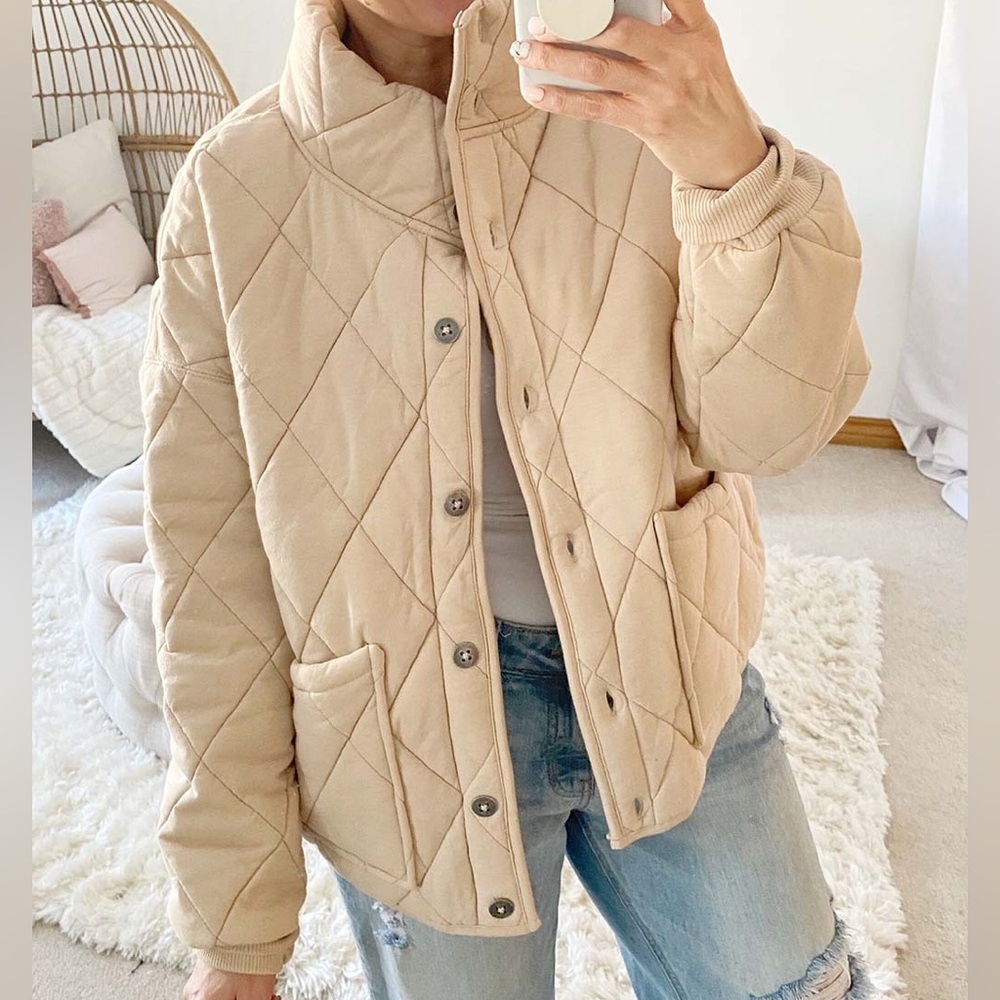 Wild Fable Tan Beige Quilted Jacket